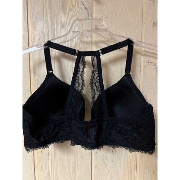 44D Torrid Bra Front Closure XO Push Up Plunge Back Smoothing Underwire Black - Picture 8 of 13